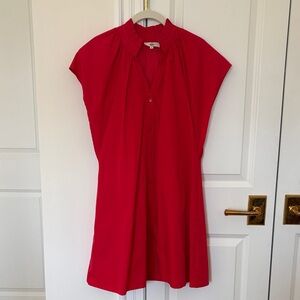 entro Bright Red Pleated Neck Blouse